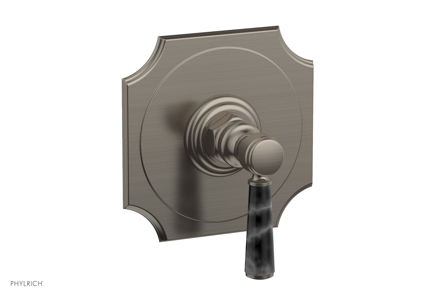 Phylrich HENRI 1/2" Mini Thermostatic Shower Trim - Black Marble Handle