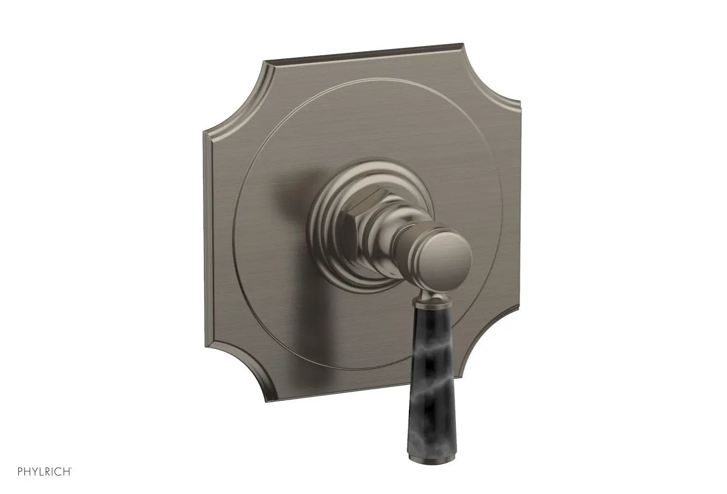 Phylrich HENRI 1/2" Mini Thermostatic Shower Trim - Black Marble Handle by Phylrich