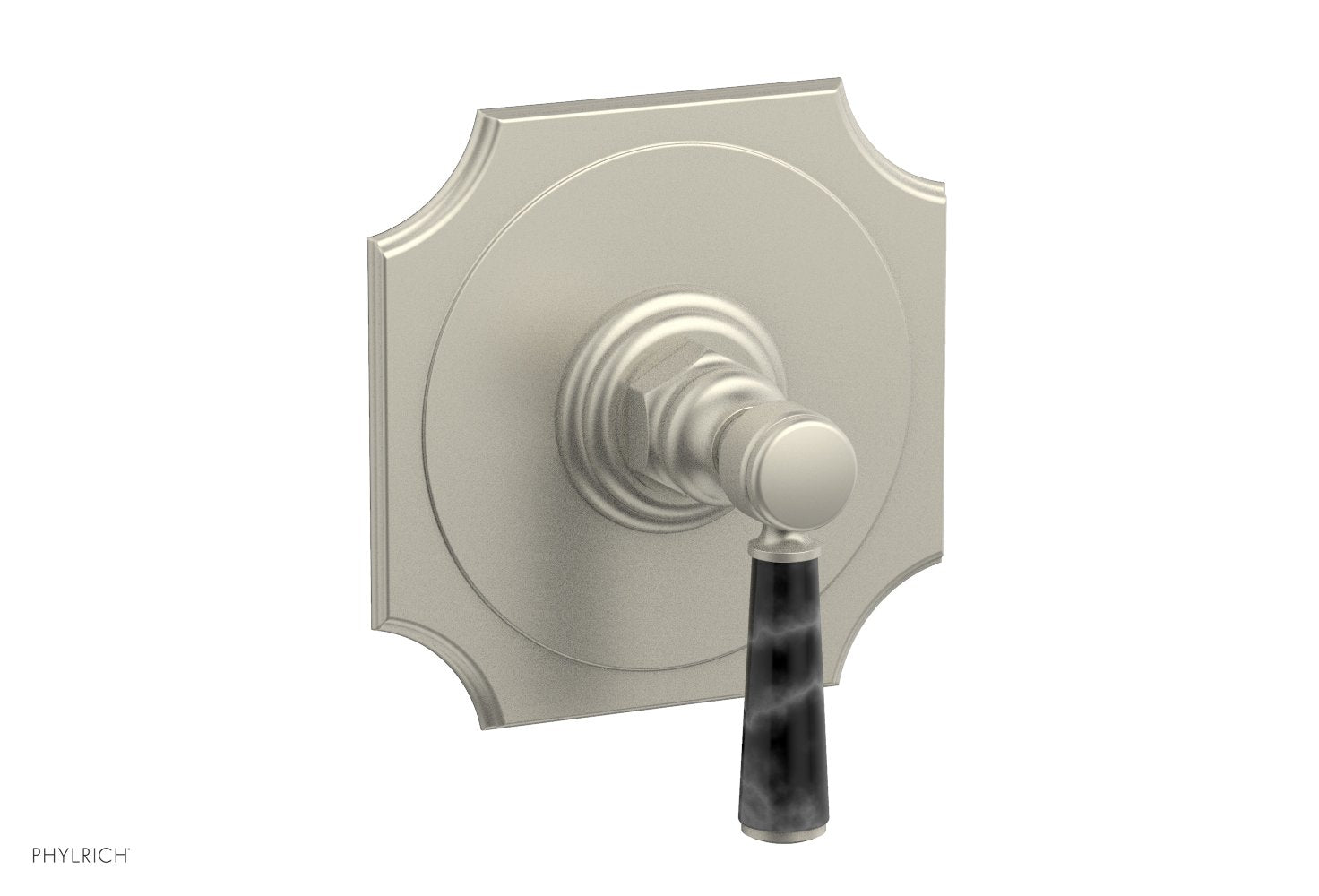 Phylrich HENRI 1/2" Mini Thermostatic Shower Trim - Black Marble Handle