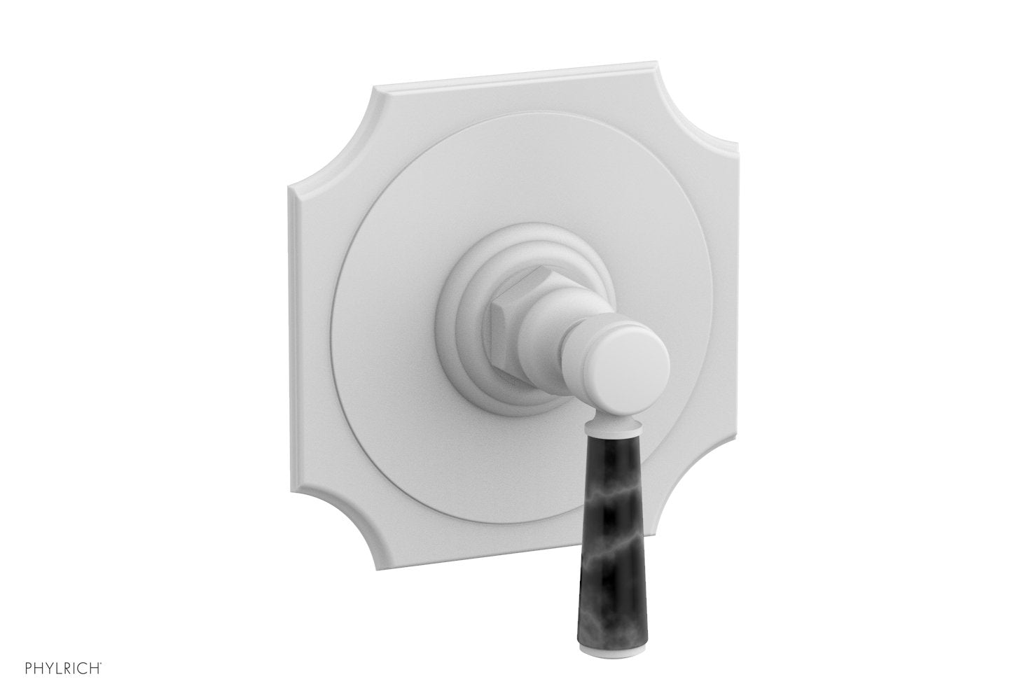 Phylrich HENRI 1/2" Mini Thermostatic Shower Trim - Black Marble Handle