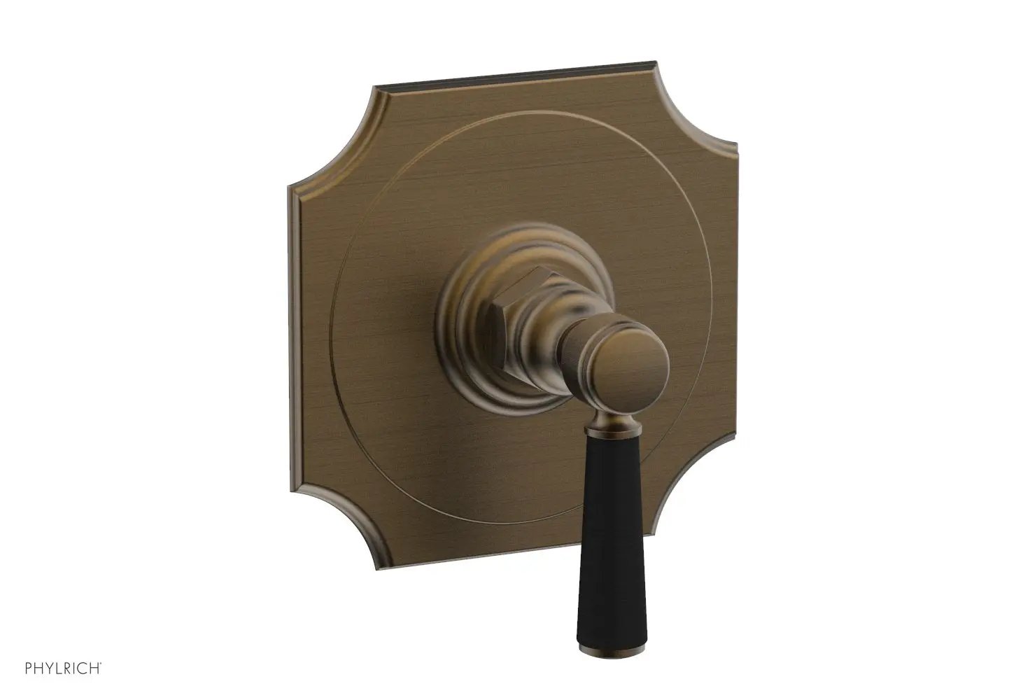 Phylrich HENRI 1/2" Mini Thermostatic Shower Trim - Satin Black Handle by Phylrich