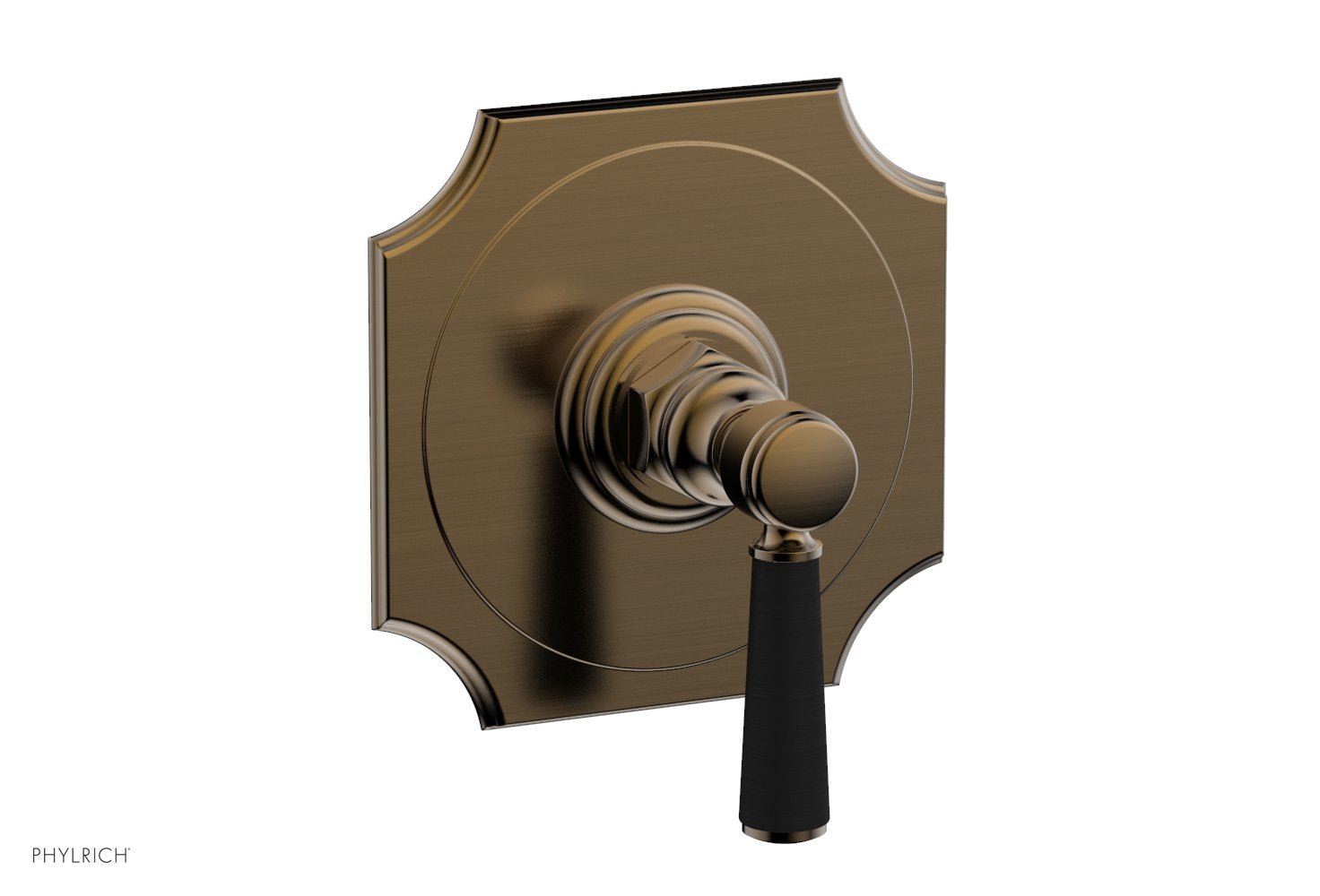 Phylrich HENRI 1/2" Mini Thermostatic Shower Trim - Satin Black Handle