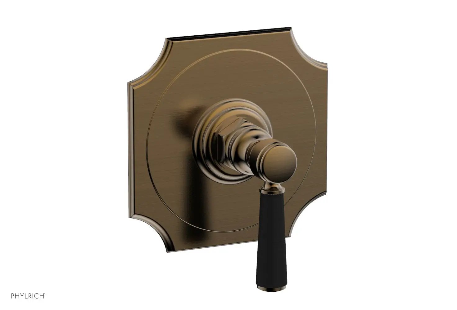 Phylrich HENRI 1/2" Mini Thermostatic Shower Trim - Satin Black Handle by Phylrich