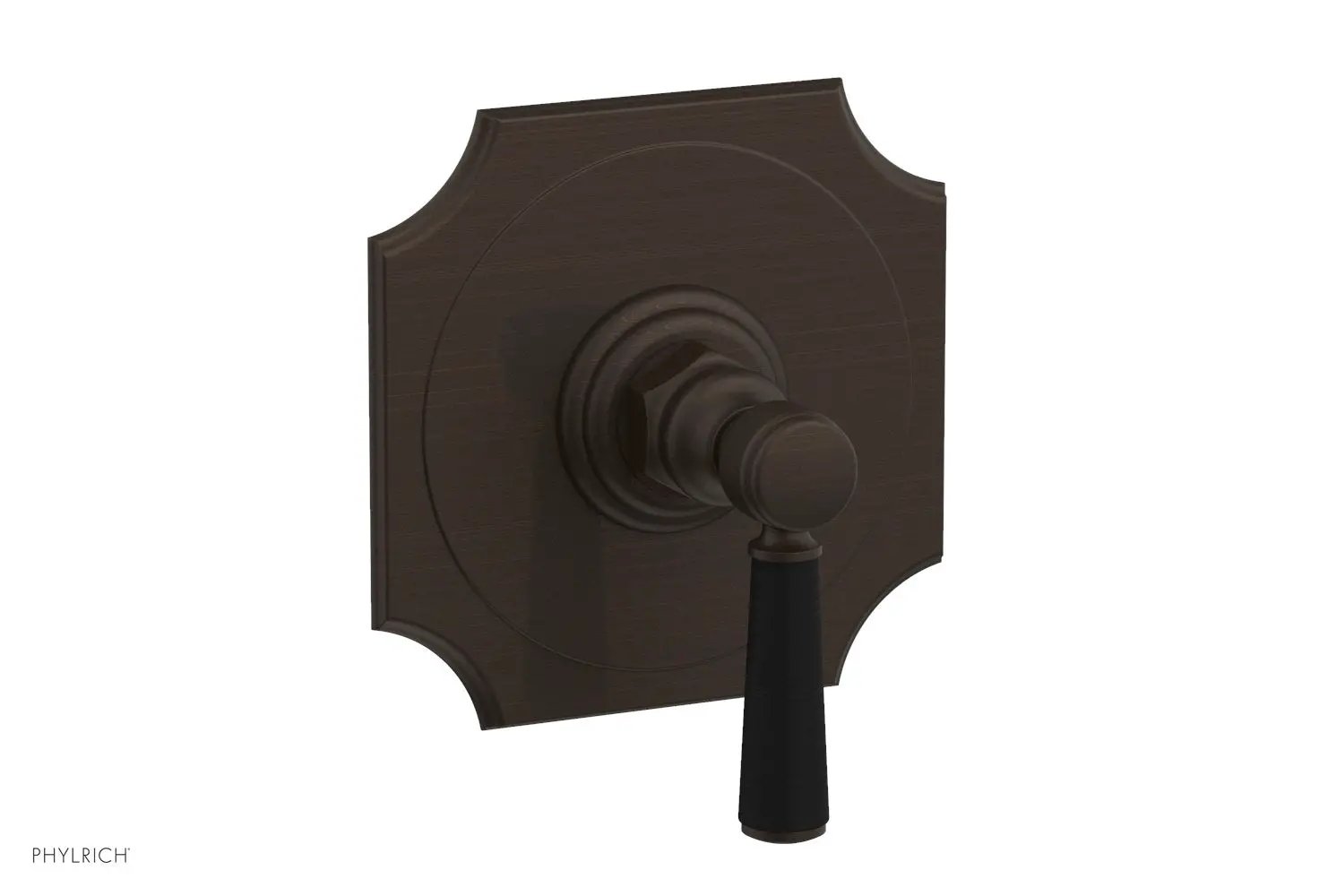 Phylrich HENRI 1/2" Mini Thermostatic Shower Trim - Satin Black Handle by Phylrich