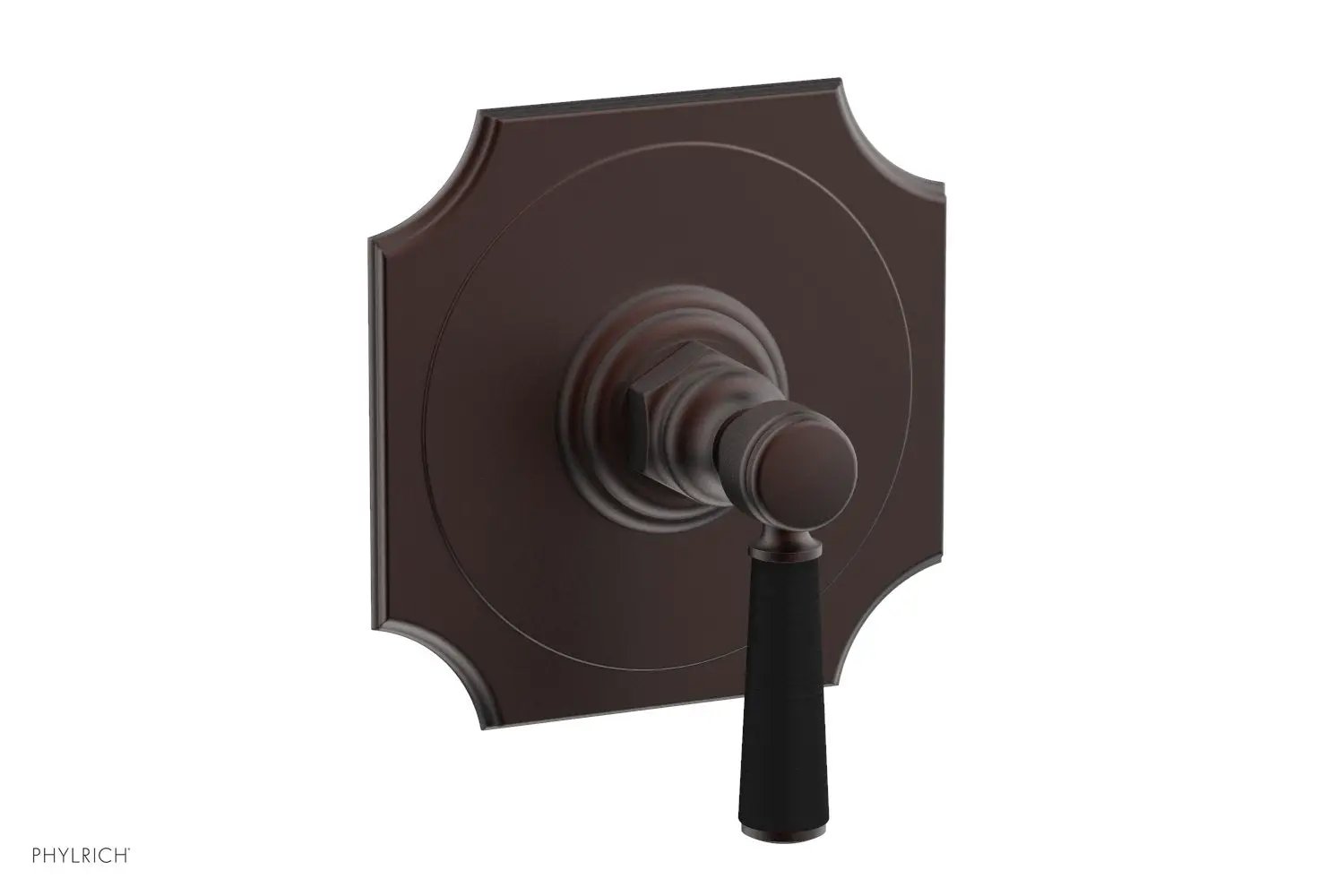 Phylrich HENRI 1/2" Mini Thermostatic Shower Trim - Satin Black Handle by Phylrich