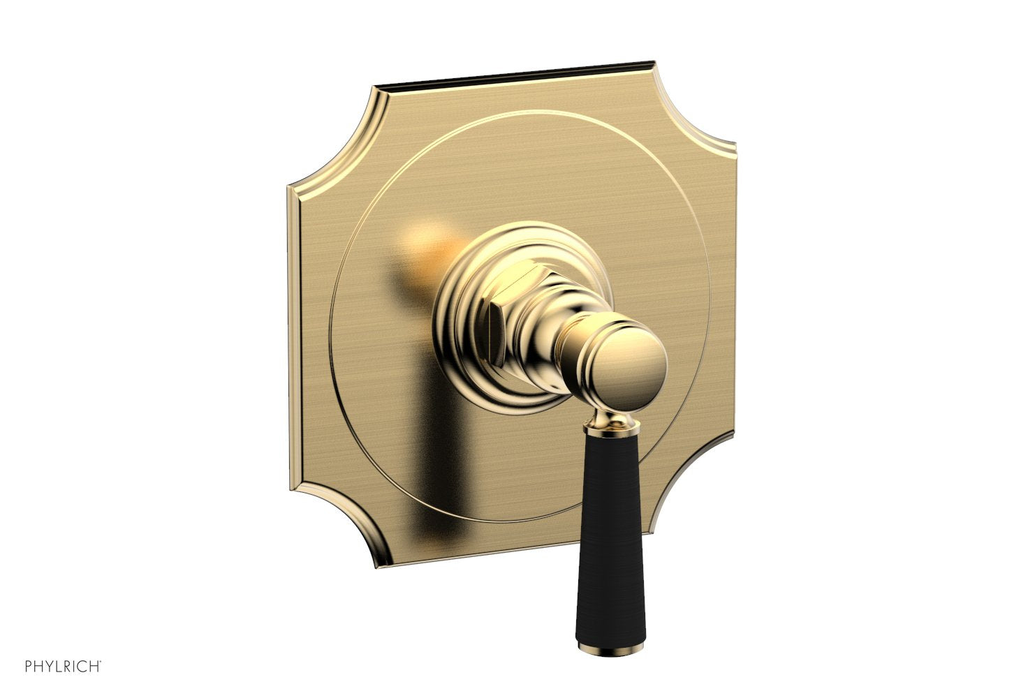 Phylrich HENRI 1/2" Mini Thermostatic Shower Trim - Satin Black Handle