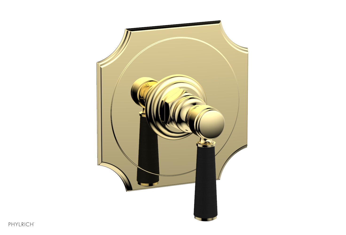 Phylrich HENRI 1/2" Mini Thermostatic Shower Trim - Satin Black Handle