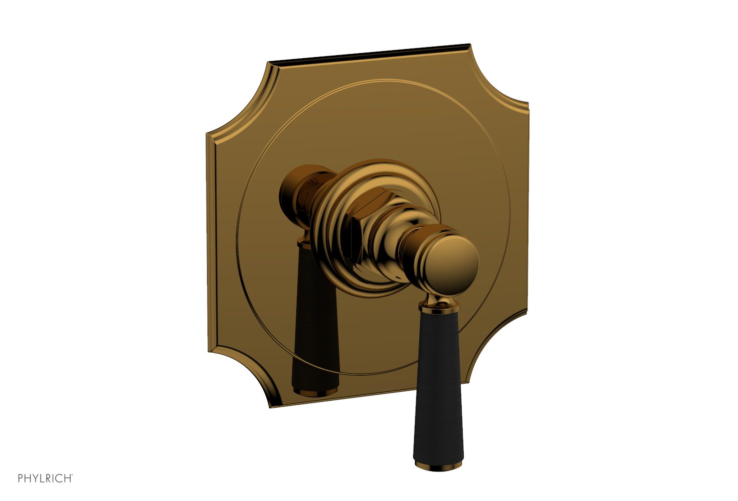 Phylrich HENRI 1/2" Mini Thermostatic Shower Trim - Satin Black Handle