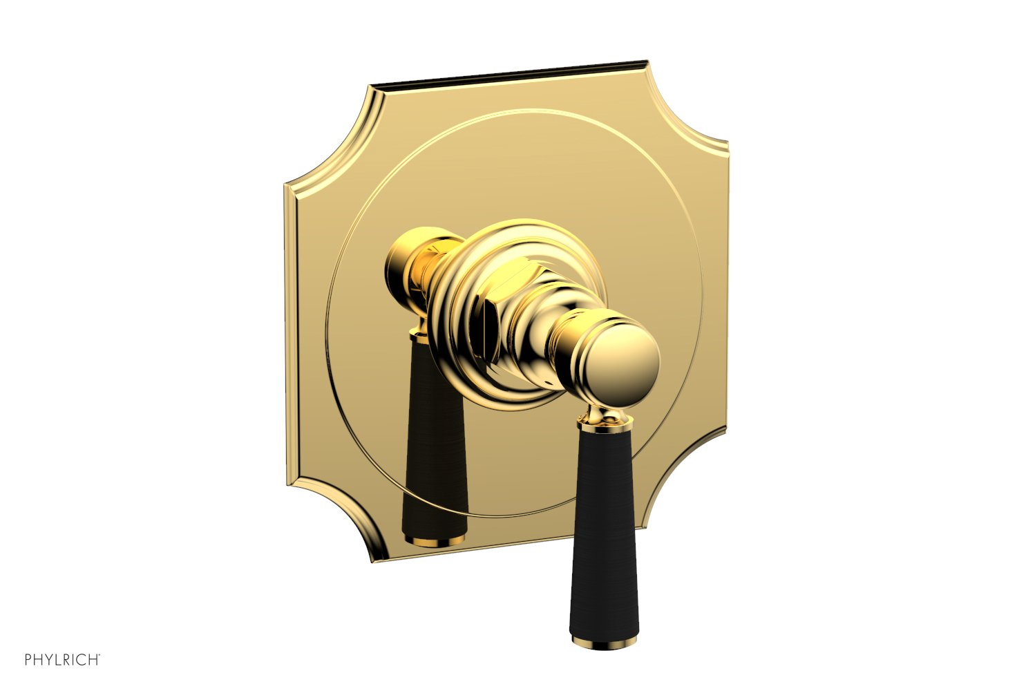 Phylrich HENRI 1/2" Mini Thermostatic Shower Trim - Satin Black Handle
