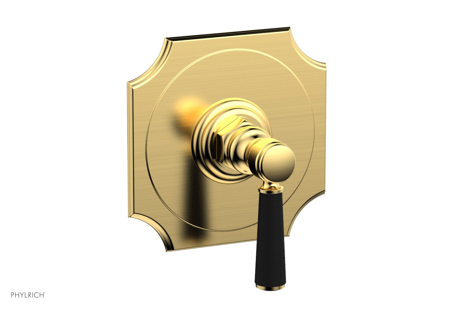 Phylrich HENRI 1/2" Mini Thermostatic Shower Trim - Satin Black Handle