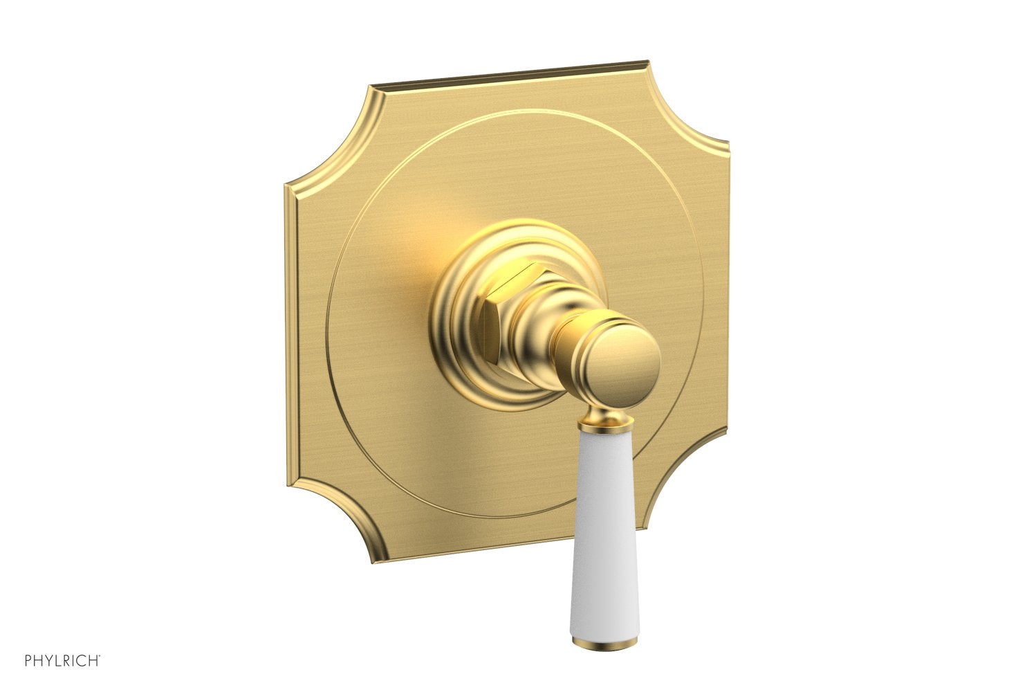 Phylrich HENRI 1/2" Mini Thermostatic Shower Trim - Satin White Handle
