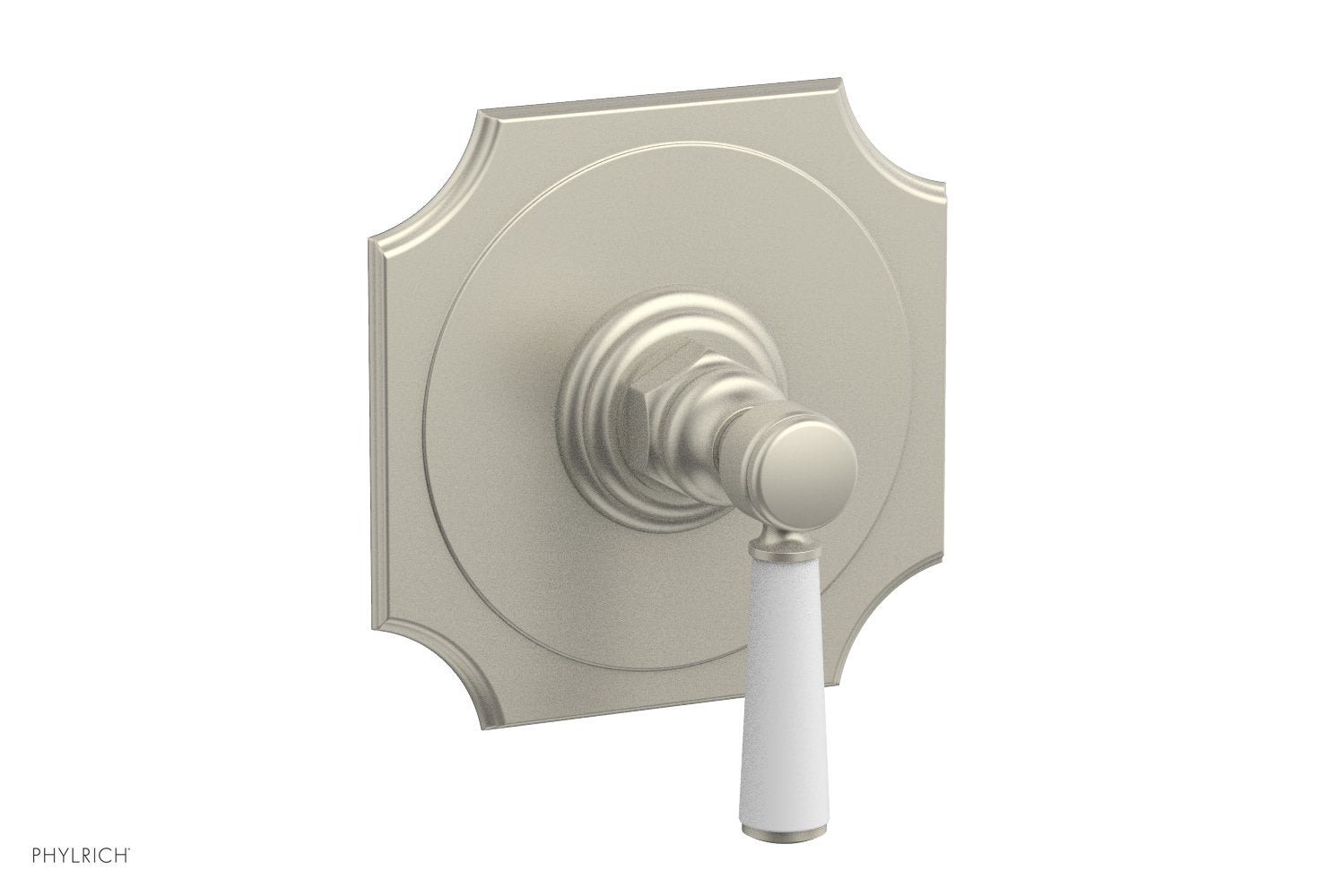 Phylrich HENRI 1/2" Mini Thermostatic Shower Trim - Satin White Handle