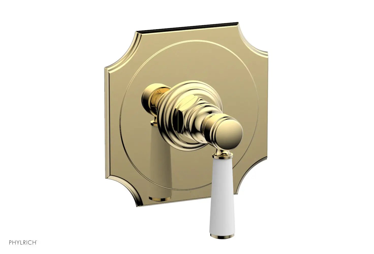Phylrich HENRI 1/2" Mini Thermostatic Shower Trim - Satin White Handle by Phylrich