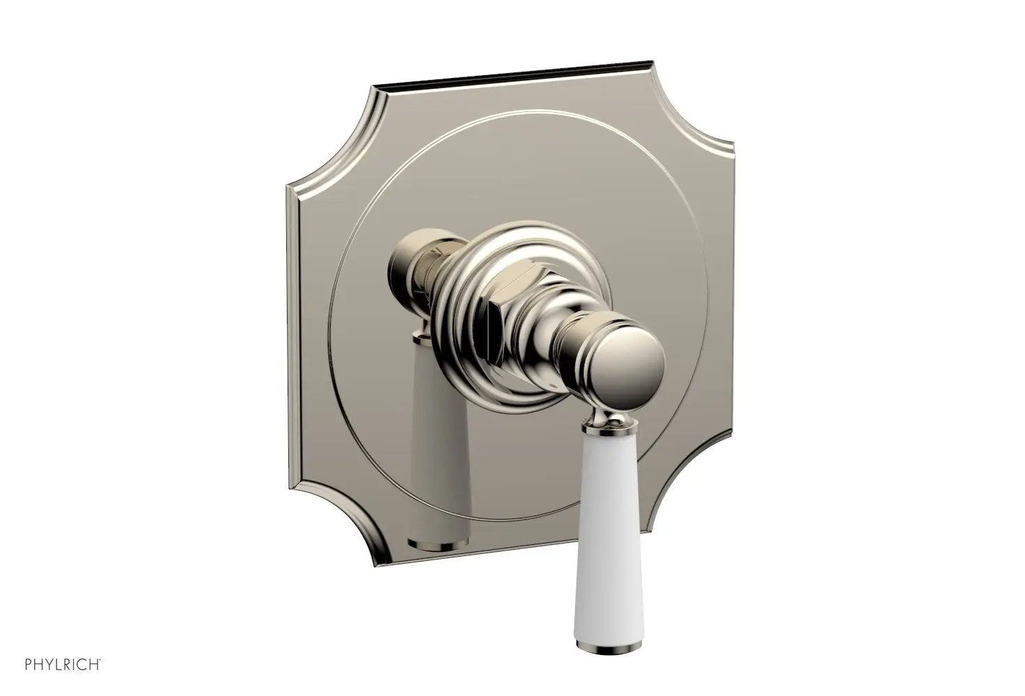 Phylrich HENRI 1/2" Mini Thermostatic Shower Trim - Satin White Handle by Phylrich