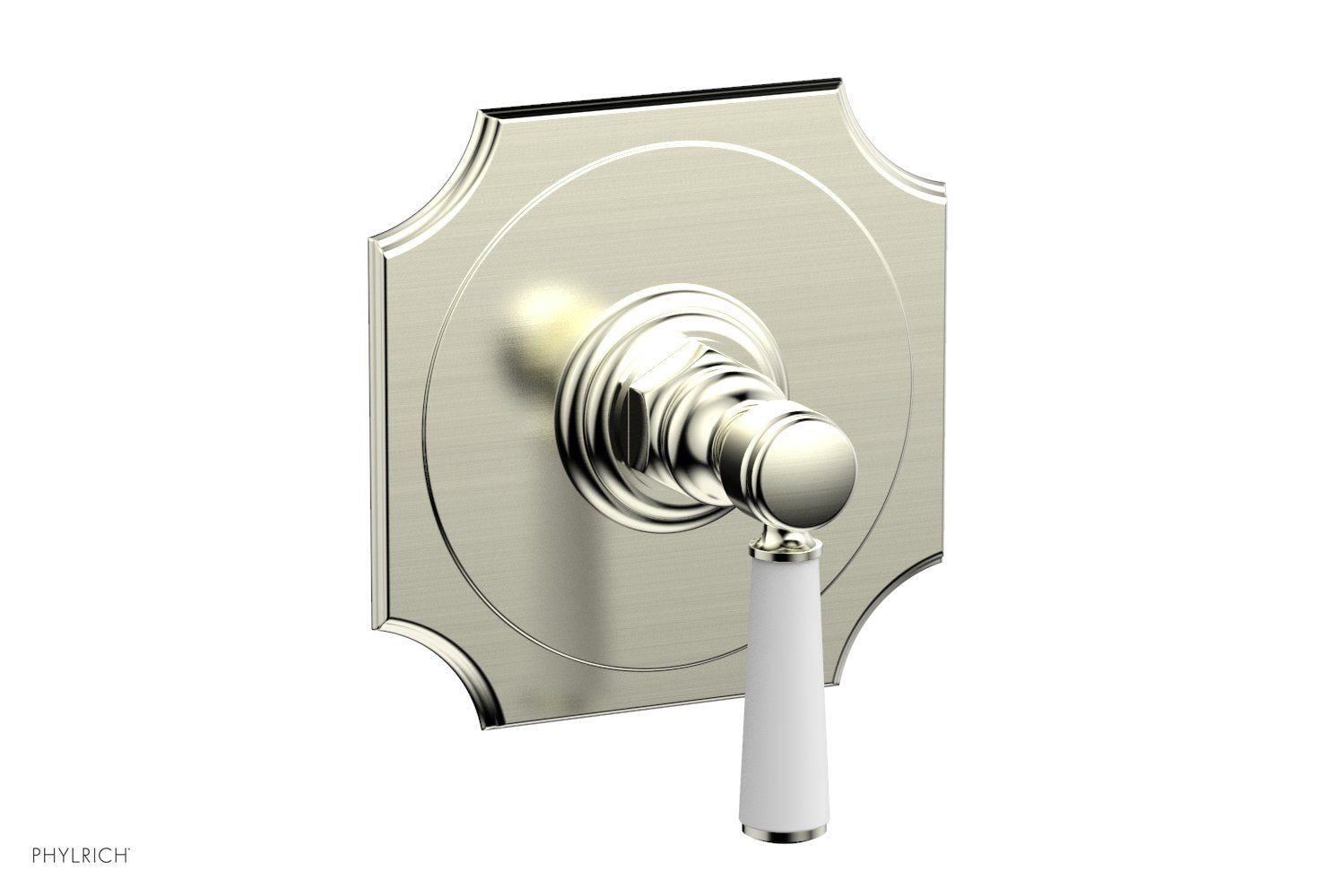 Phylrich HENRI 1/2" Mini Thermostatic Shower Trim - Satin White Handle