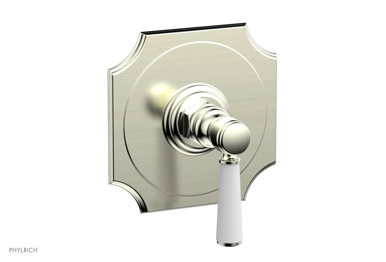 Phylrich HENRI 1/2" Mini Thermostatic Shower Trim - Satin White Handle by Phylrich