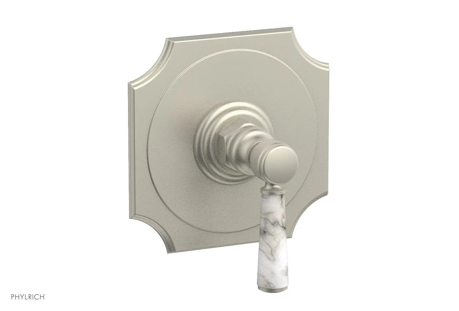 Phylrich HENRI 1/2" Mini Thermostatic Shower Trim - White Marble Handle by Phylrich