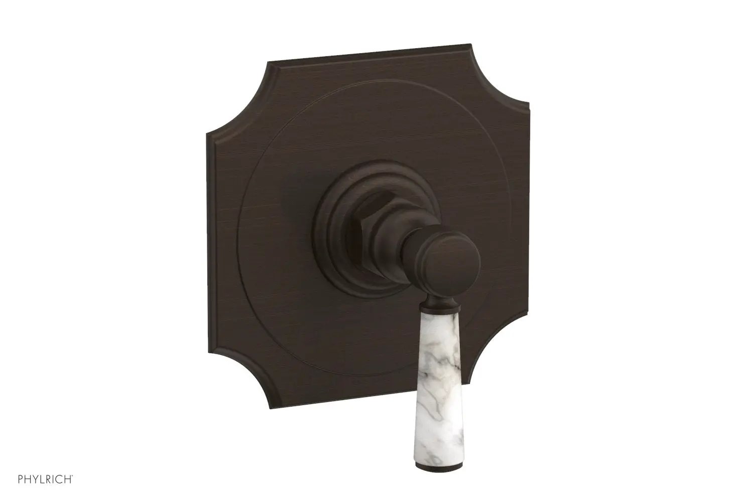 Phylrich HENRI 1/2" Mini Thermostatic Shower Trim - White Marble Handle by Phylrich