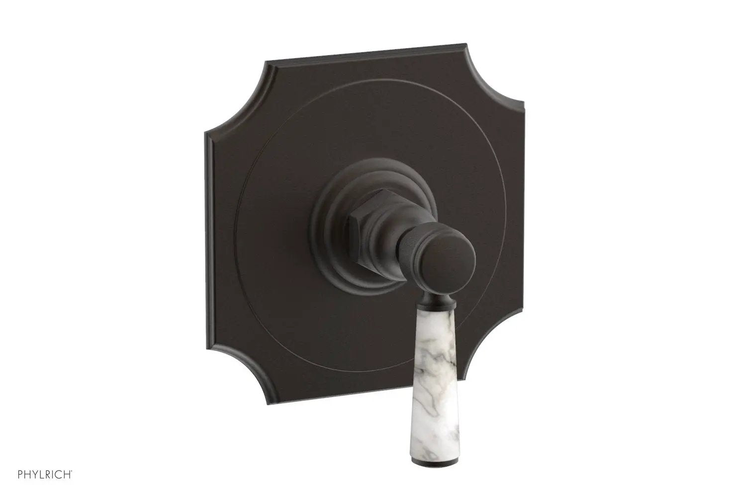 Phylrich HENRI 1/2" Mini Thermostatic Shower Trim - White Marble Handle by Phylrich