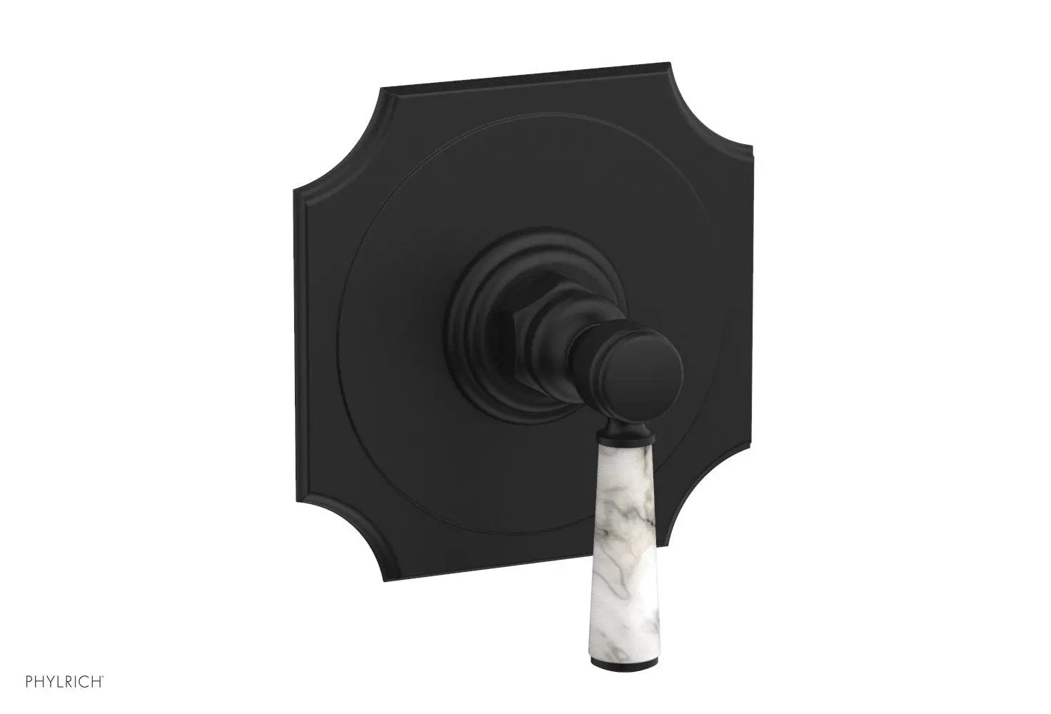 Phylrich HENRI 1/2" Mini Thermostatic Shower Trim - White Marble Handle by Phylrich