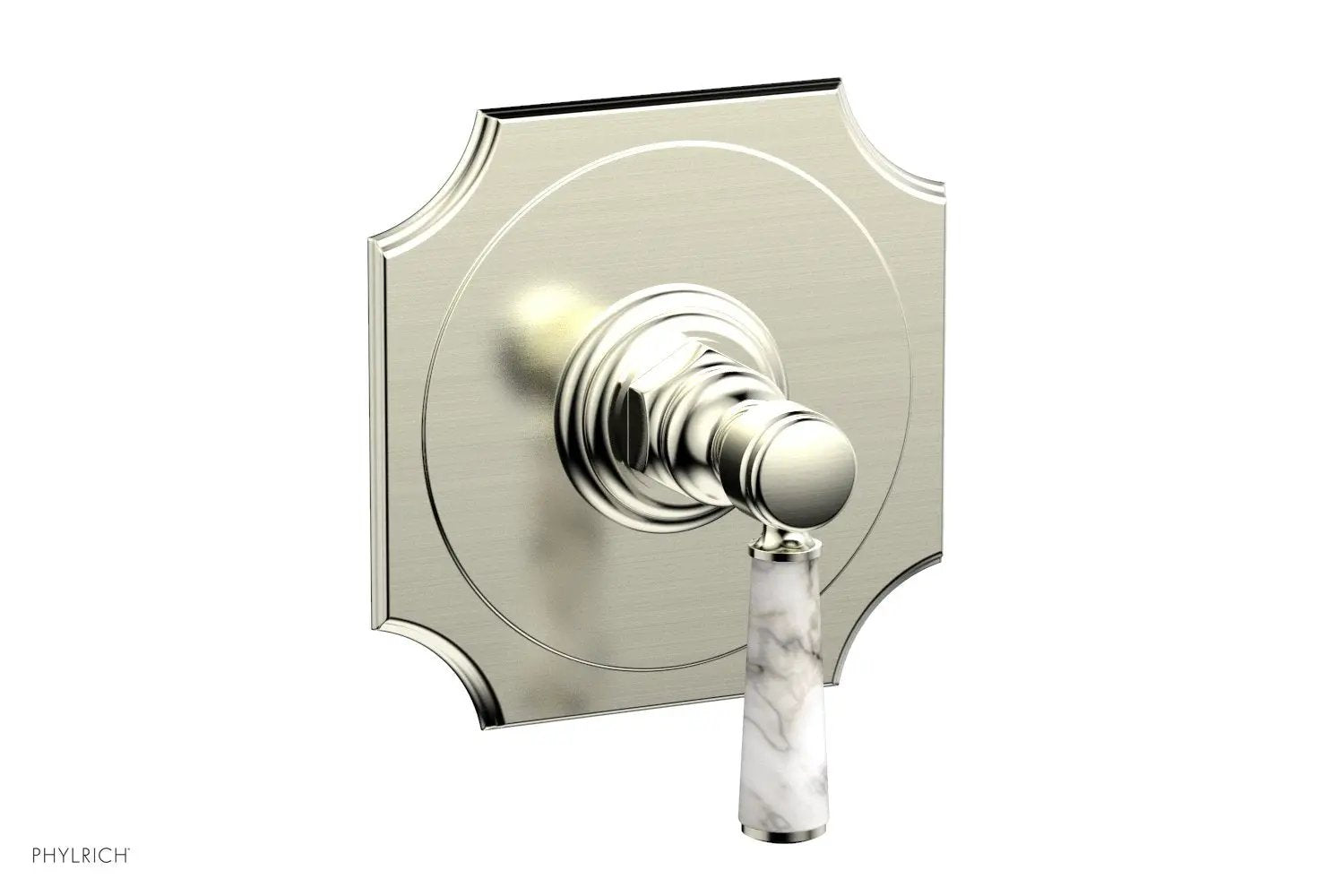 Phylrich HENRI 1/2" Mini Thermostatic Shower Trim - White Marble Handle by Phylrich