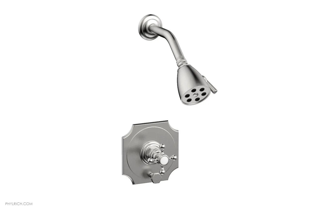 Phylrich HENRI Pressure Balance Shower and Diverter Set - Cross Handle (Less Spout) by Phylrich