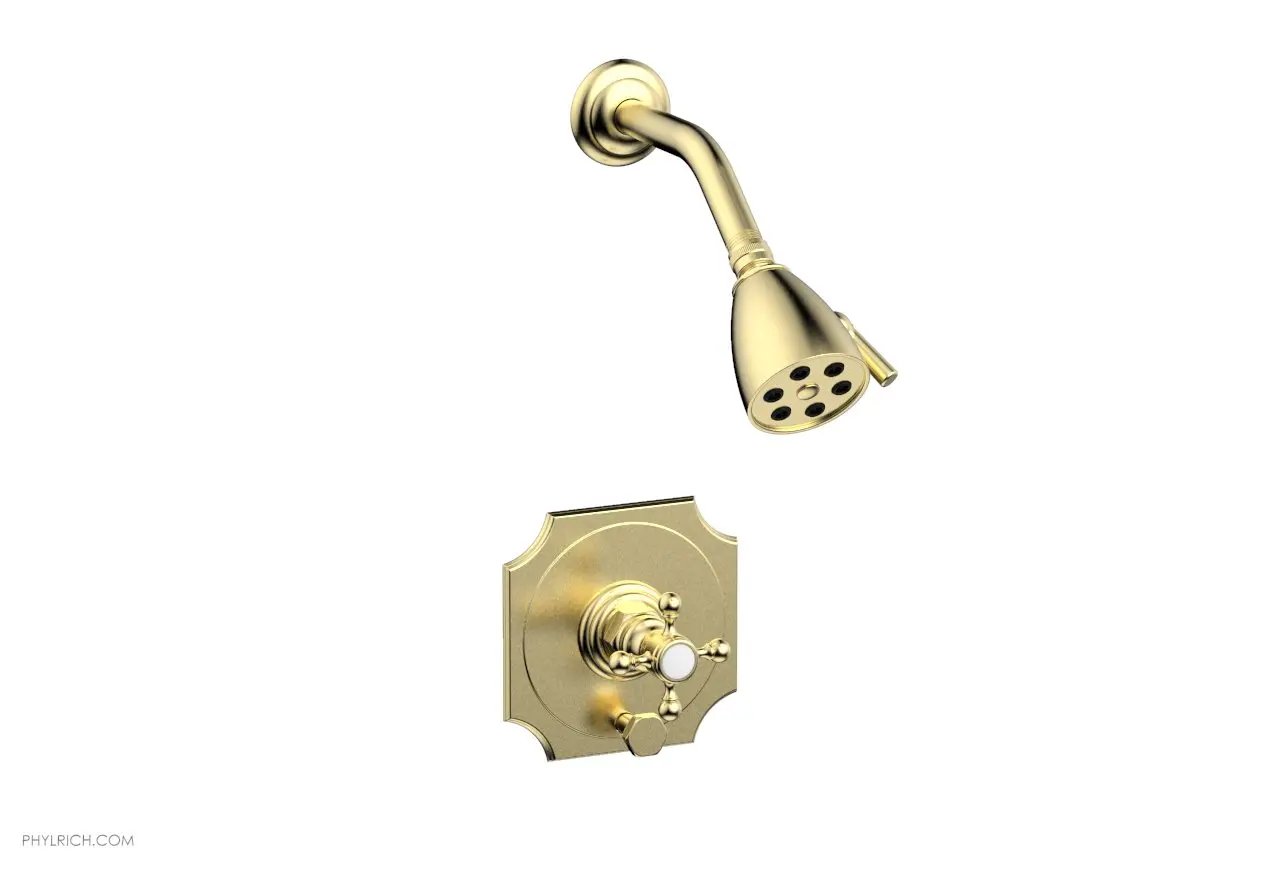 Phylrich HENRI Pressure Balance Shower and Diverter Set - Cross Handle (Less Spout) by Phylrich