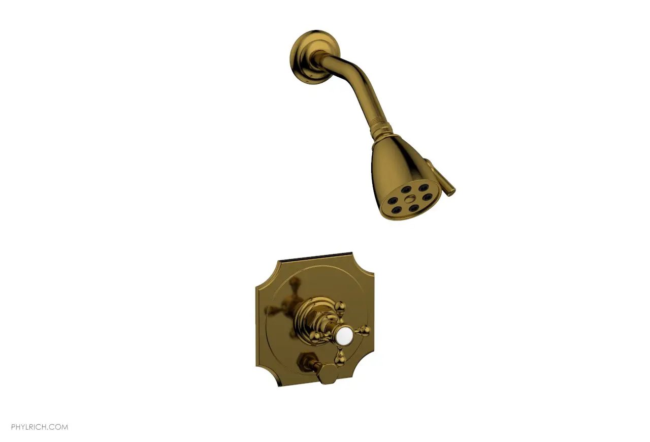 Phylrich HENRI Pressure Balance Shower and Diverter Set - Cross Handle (Less Spout) by Phylrich