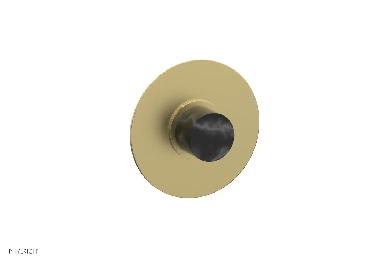Phylrich BASIC II 1/2" Mini Thermostatic Round Shower Trim Black Marble Handle by Phylrich