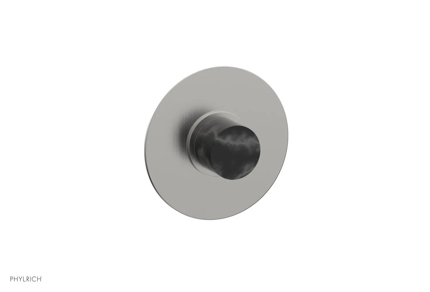 Phylrich BASIC II 1/2" Mini Thermostatic Round Shower Trim Black Marble Handle by Phylrich