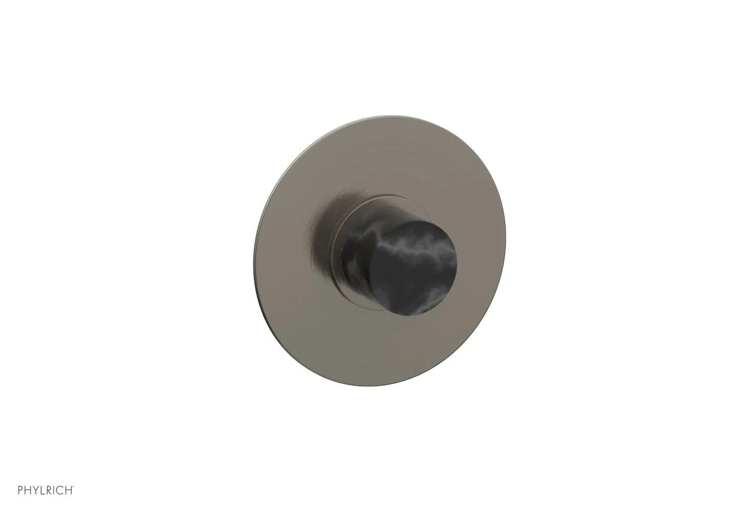 Phylrich BASIC II 1/2" Mini Thermostatic Round Shower Trim Black Marble Handle by Phylrich