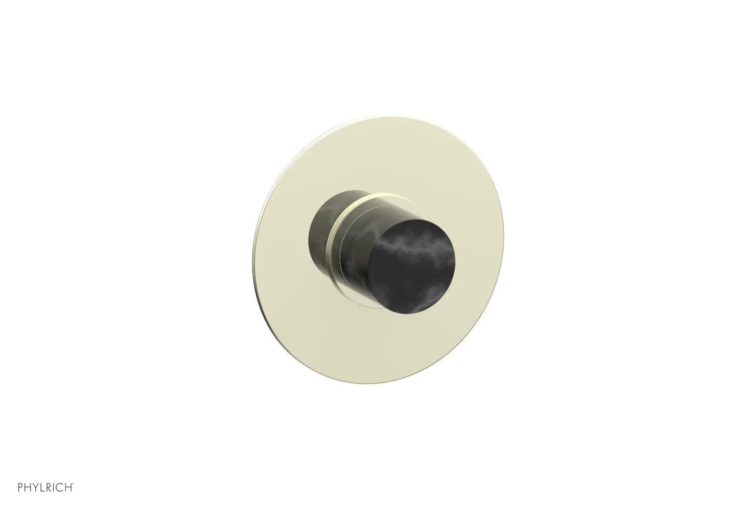 Phylrich BASIC II 1/2" Mini Thermostatic Round Shower Trim Black Marble Handle by Phylrich