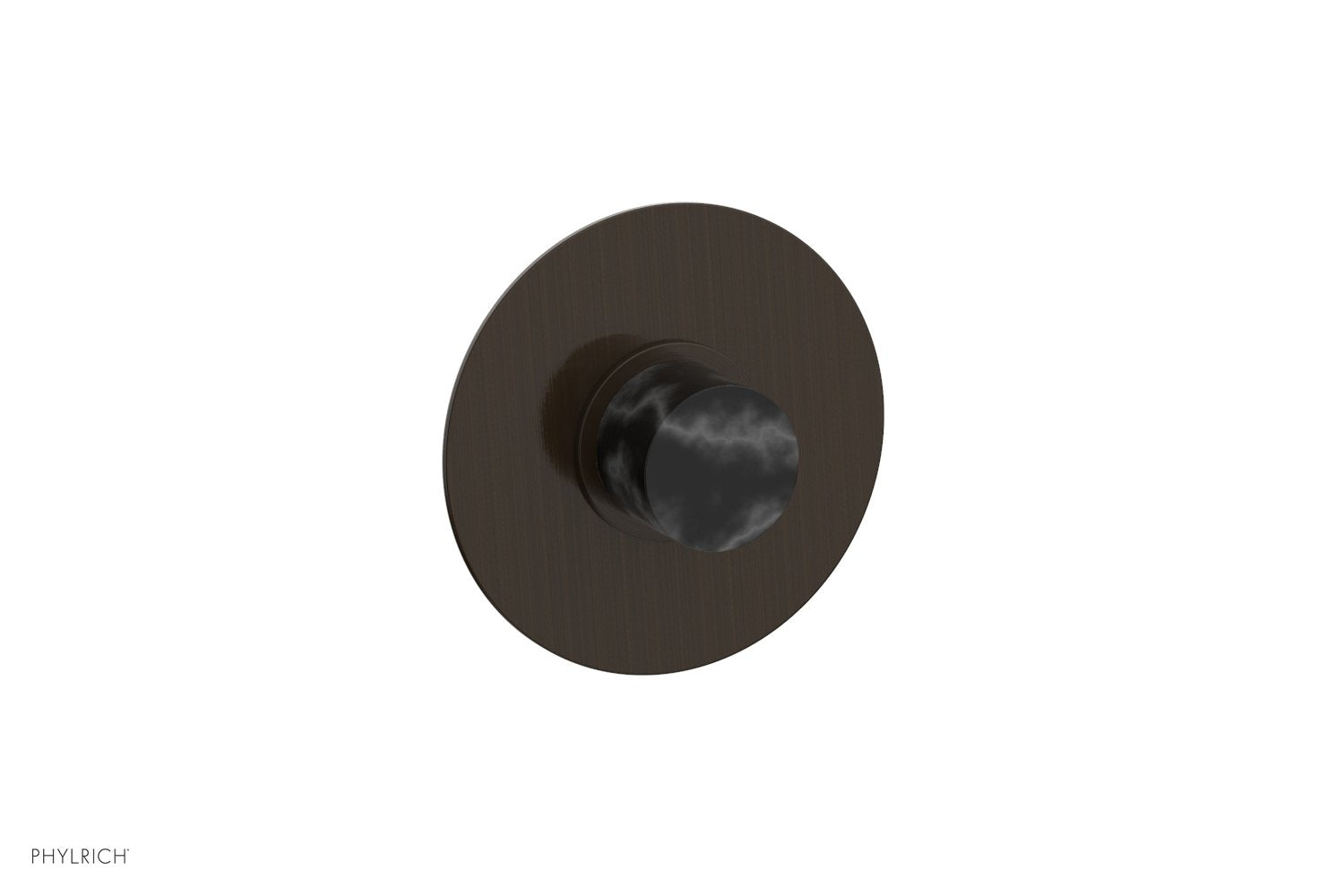 Phylrich BASIC II 1/2" Mini Thermostatic Round Shower Trim Black Marble Handle