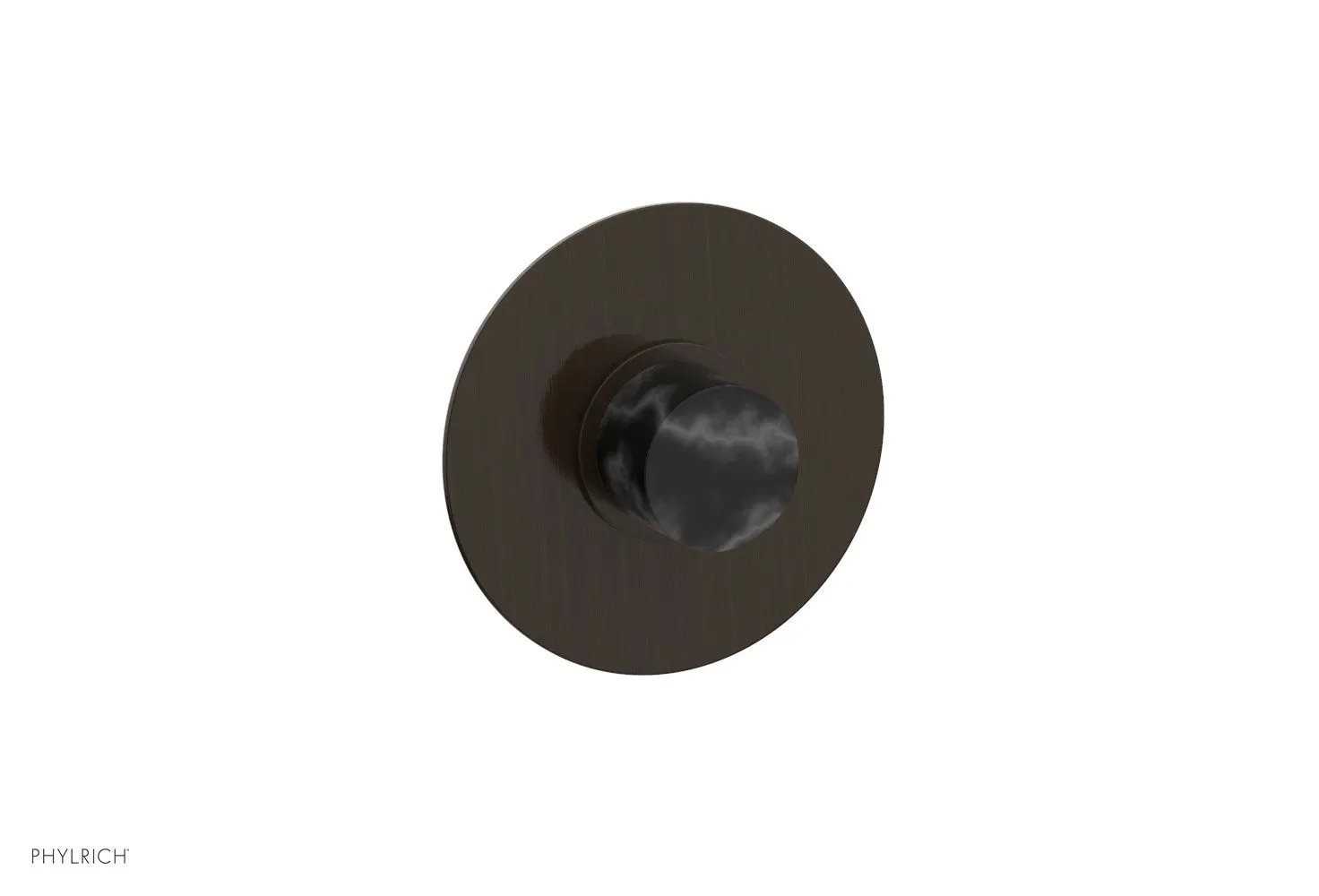 Phylrich BASIC II 1/2" Mini Thermostatic Round Shower Trim Black Marble Handle by Phylrich