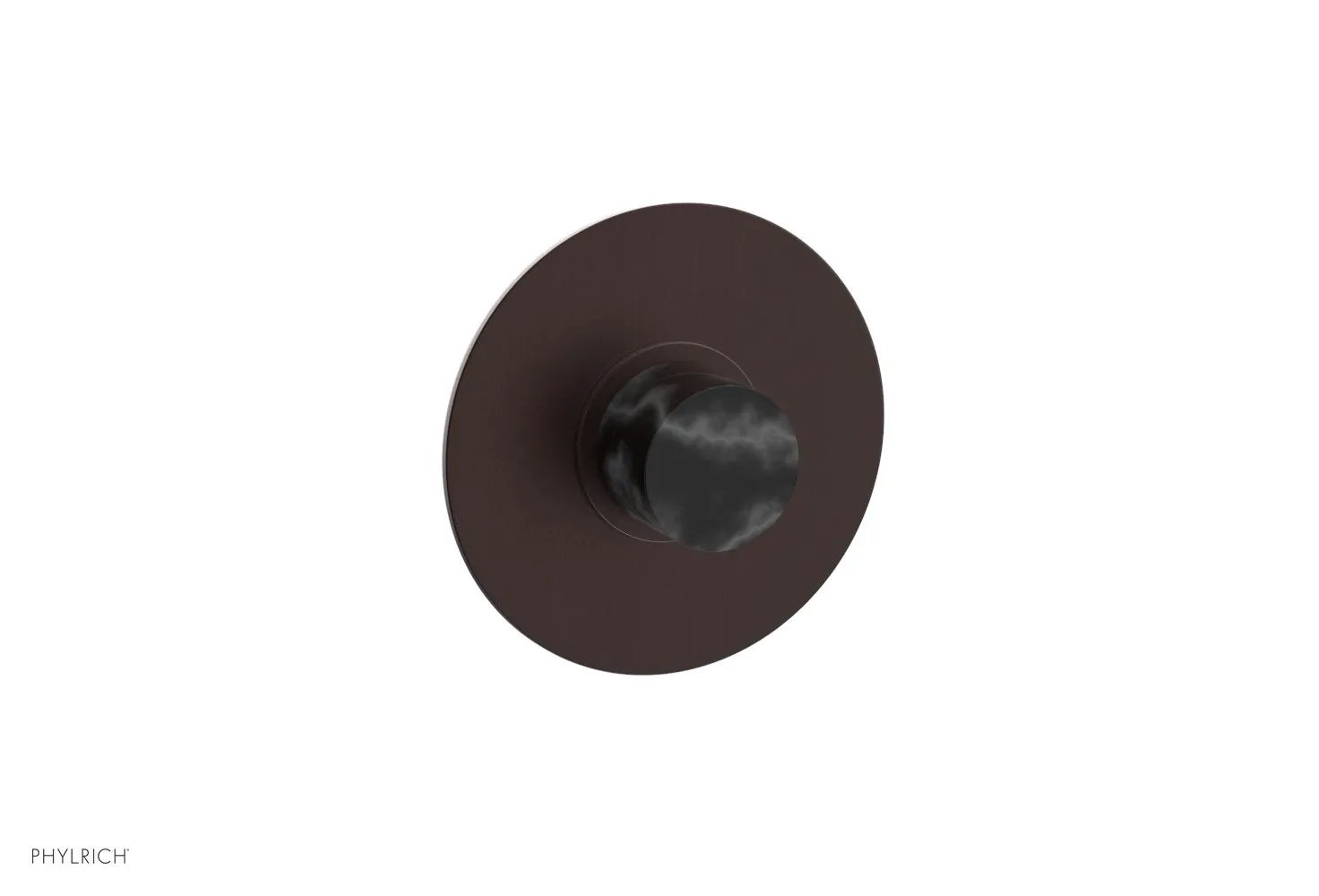 Phylrich BASIC II 1/2" Mini Thermostatic Round Shower Trim Black Marble Handle by Phylrich