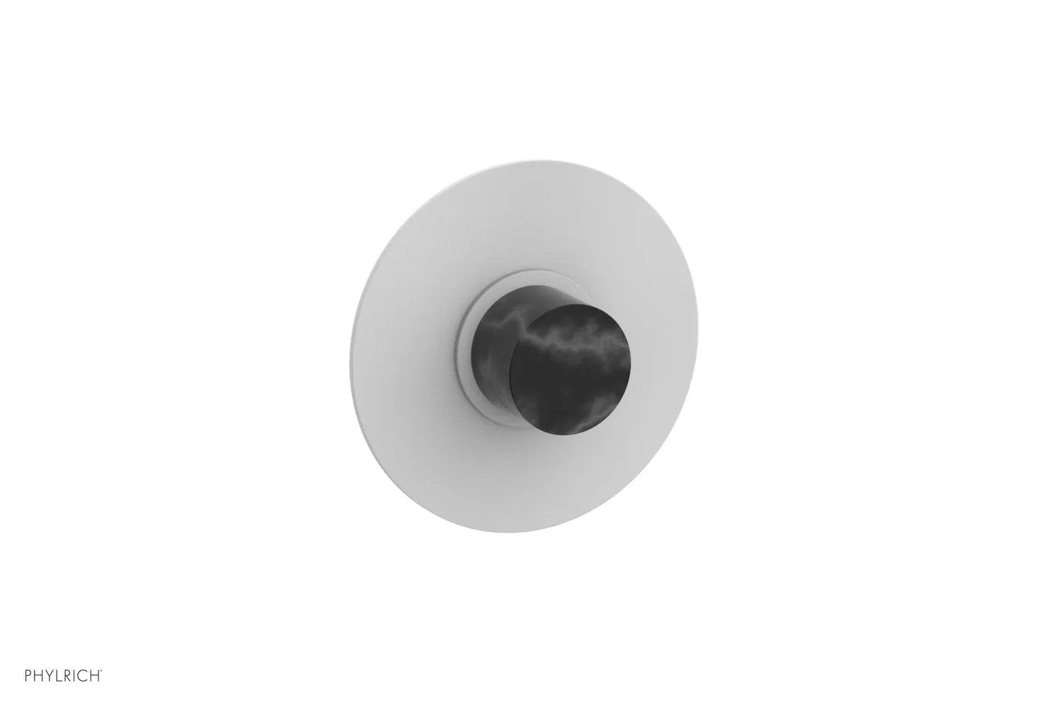 Phylrich BASIC II 1/2" Mini Thermostatic Round Shower Trim Black Marble Handle by Phylrich