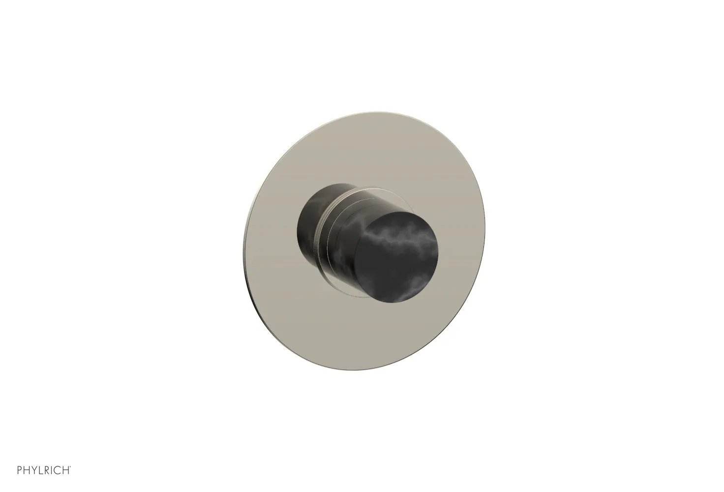 Phylrich BASIC II 1/2" Mini Thermostatic Round Shower Trim Black Marble Handle by Phylrich