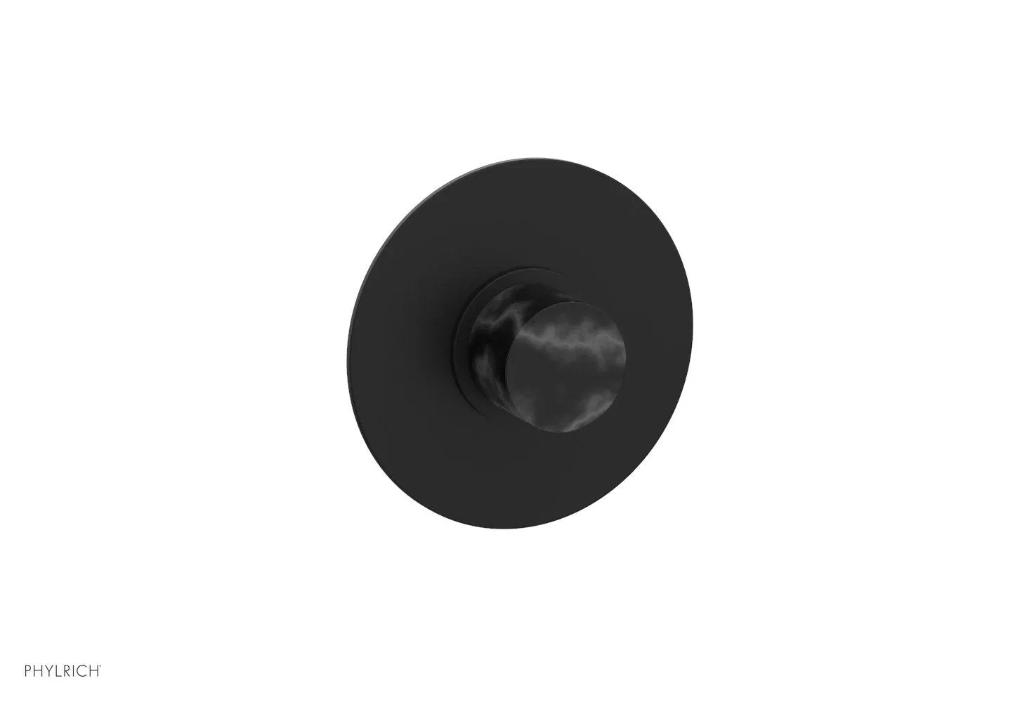 Phylrich BASIC II 1/2" Mini Thermostatic Round Shower Trim Black Marble Handle by Phylrich