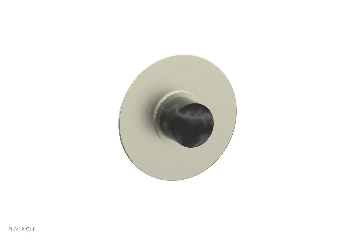 Phylrich BASIC II 1/2" Mini Thermostatic Round Shower Trim Black Marble Handle by Phylrich