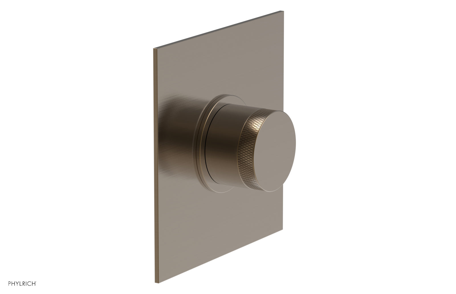 Phylrich BASIC II 1/2" Mini Thermostatic Square Shower Trim Knurled Handle