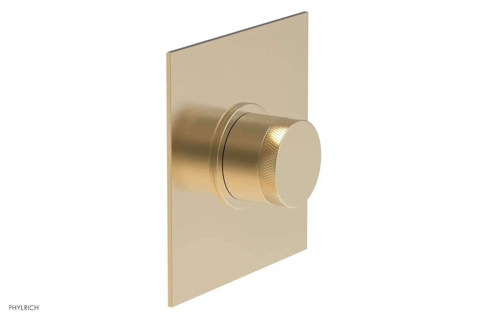 Phylrich BASIC II 1/2" Mini Thermostatic Square Shower Trim Knurled Handle by Phylrich