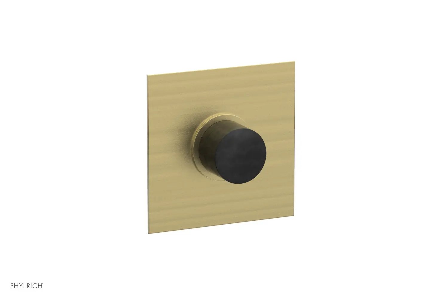 Phylrich BASIC II 1/2" Mini Thermostatic Square Shower Trim Black Marble Handle by Phylrich