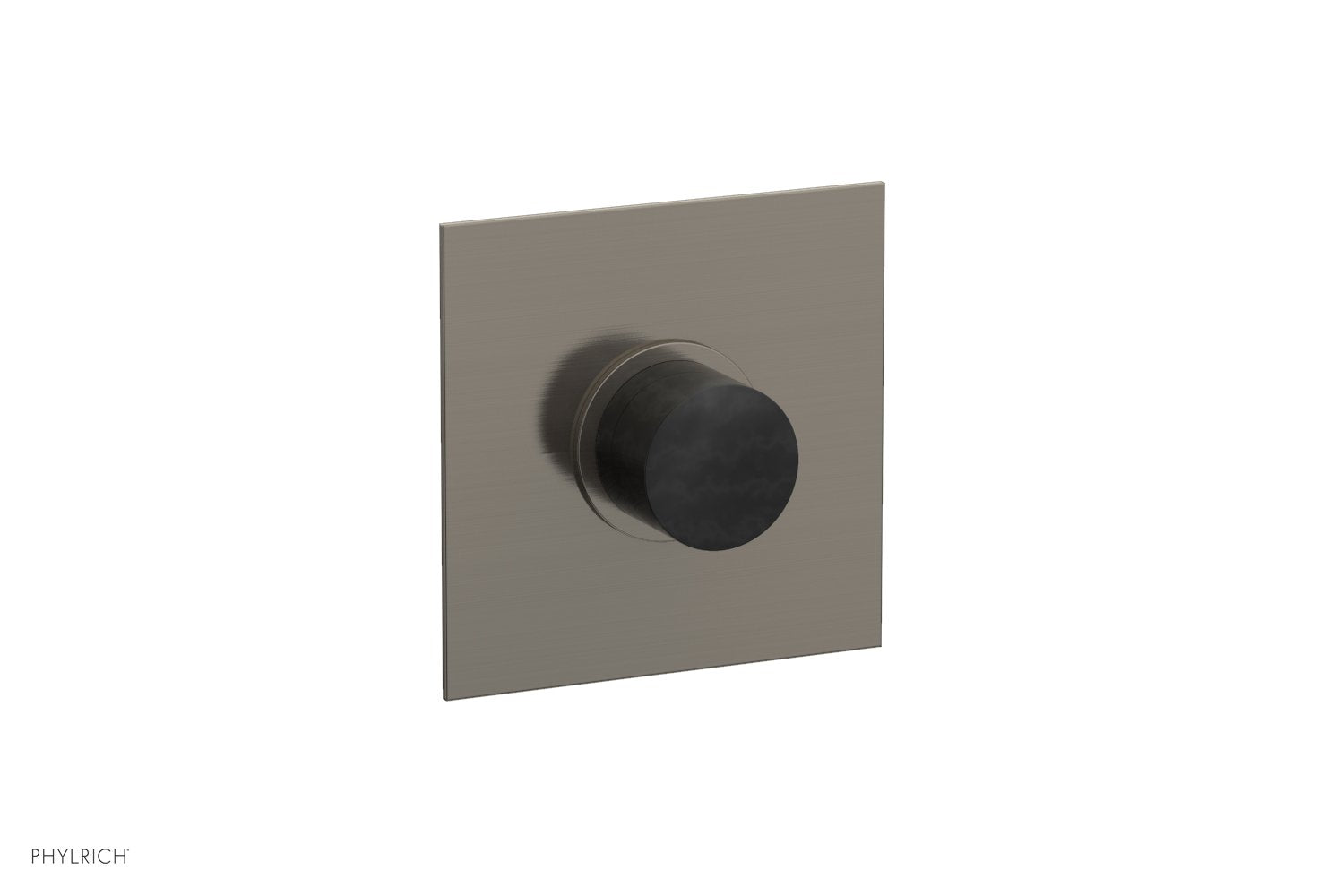 Phylrich BASIC II 1/2" Mini Thermostatic Square Shower Trim Black Marble Handle