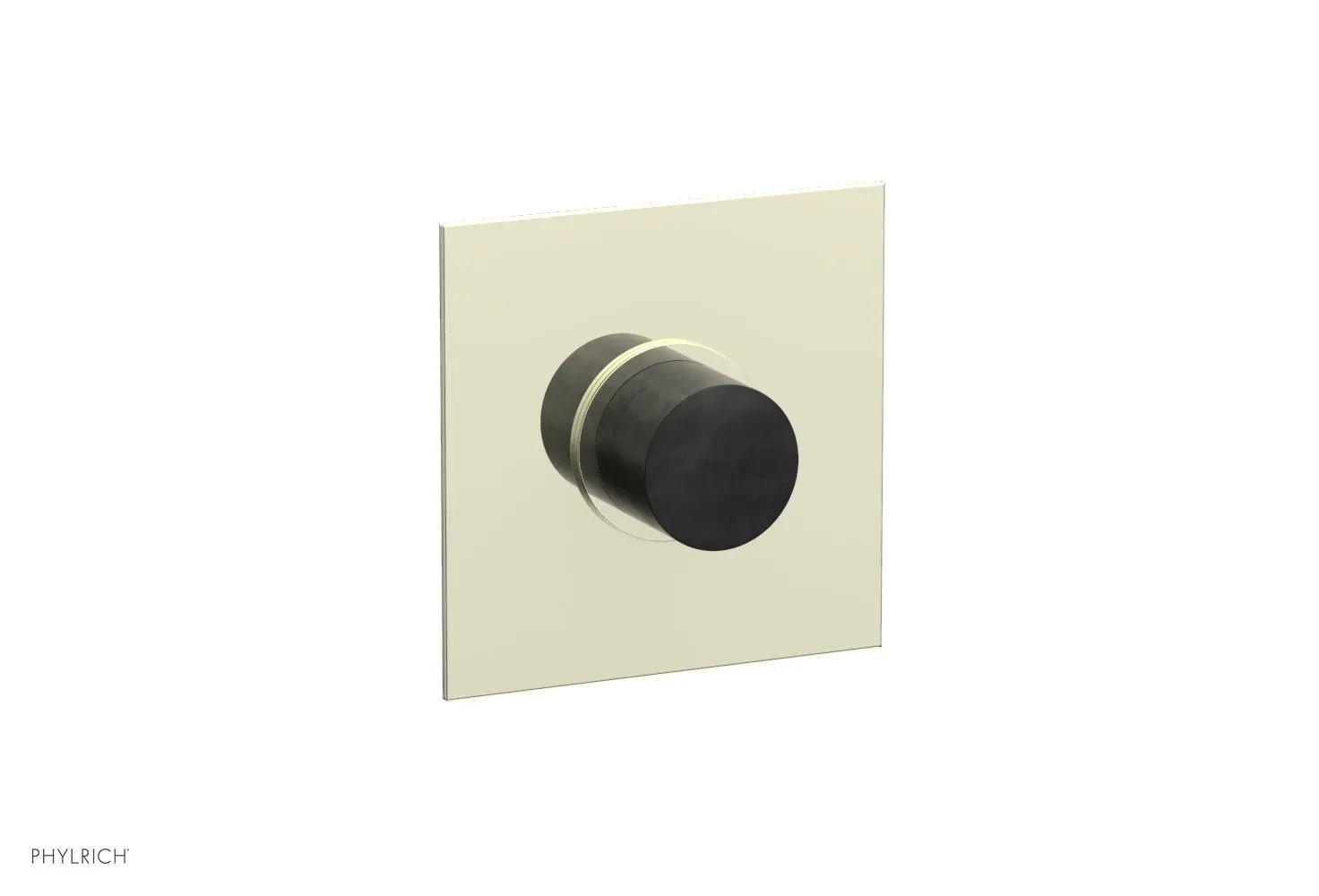Phylrich BASIC II 1/2" Mini Thermostatic Square Shower Trim Black Marble Handle by Phylrich