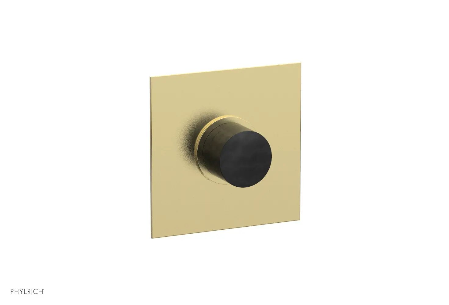 Phylrich BASIC II 1/2" Mini Thermostatic Square Shower Trim Black Marble Handle by Phylrich