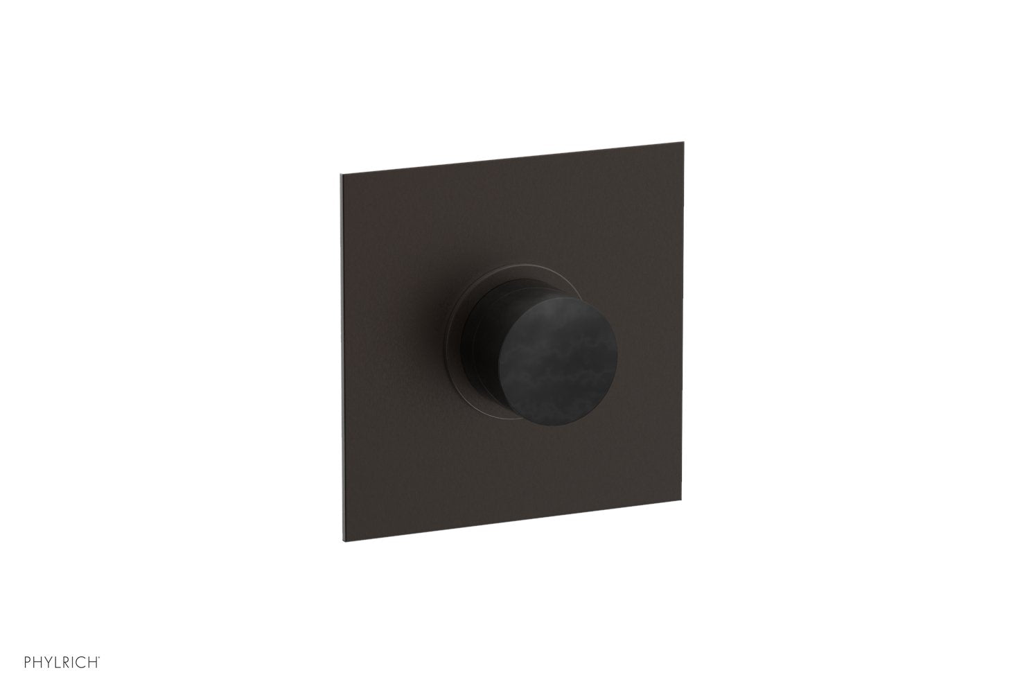Phylrich BASIC II 1/2" Mini Thermostatic Square Shower Trim Black Marble Handle