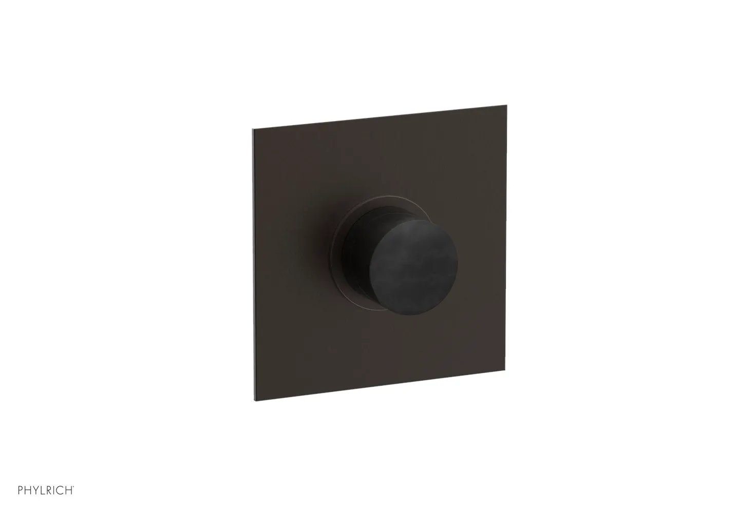 Phylrich BASIC II 1/2" Mini Thermostatic Square Shower Trim Black Marble Handle by Phylrich