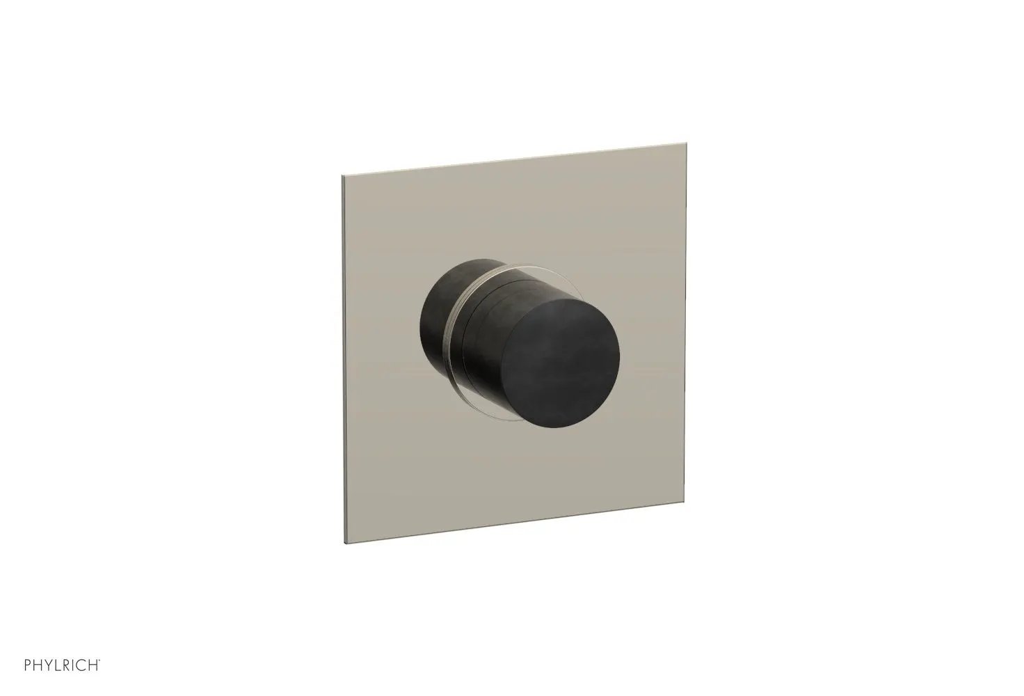 Phylrich BASIC II 1/2" Mini Thermostatic Square Shower Trim Black Marble Handle by Phylrich