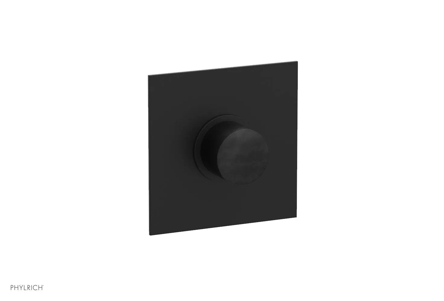 Phylrich BASIC II 1/2" Mini Thermostatic Square Shower Trim Black Marble Handle by Phylrich