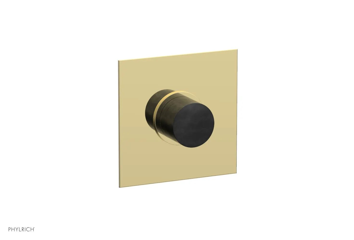 Phylrich BASIC II 1/2" Mini Thermostatic Square Shower Trim Black Marble Handle by Phylrich